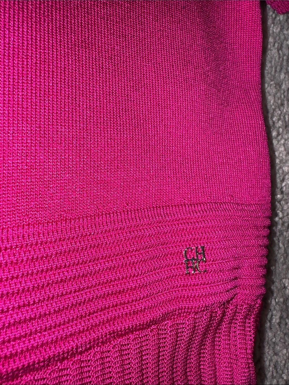 Carolina Herrera Fuchsia Pleated Knit Dress